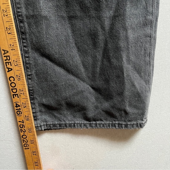 NWT H&M Black Distressed High Waisted Wide Leg Jeans Sz 8 - Picture 8 of 9